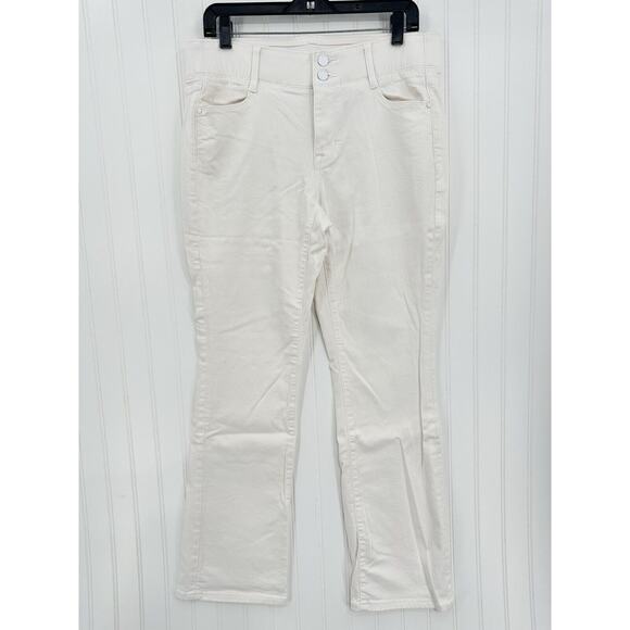 Apt 9 Jeans Womens 12 Bootcut Tummy Control White Stretch Denim Comfort Preppy - Picture 1 of 13